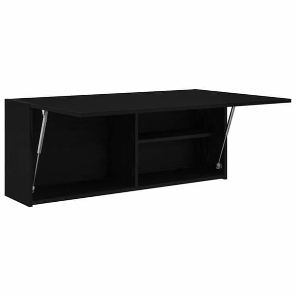 vidaXL væghængt badeværelsesskab 100x25x40 cm konstrueret træ sort