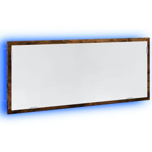 vidaXL Baderomsspeil med LED røkt eik 100x8,5x37 cm konstruert tre