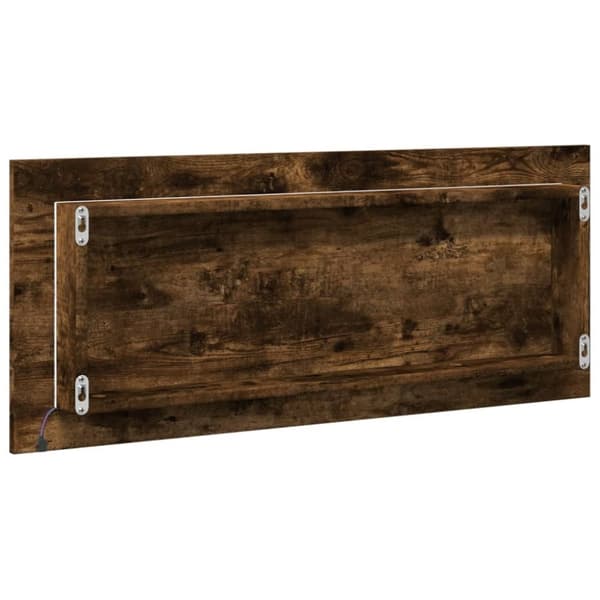 vidaXL Baderomsspeil med LED røkt eik 100x8,5x37 cm konstruert tre