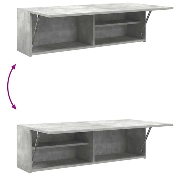 vidaXL Väggskåp för badrum betonggrå 100x25x30 cm konstruerat trä