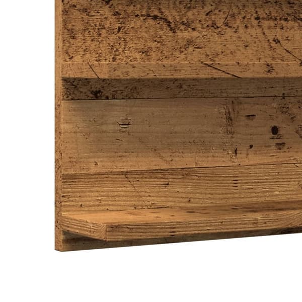 vidaXL badeværelsesskab m. spejl 90x11x45cm konstrueret træ antikt træ