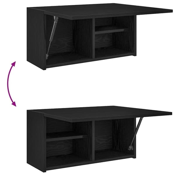 vidaXL væghængt badeværelsesskab 60x25x30 cm konstrueret træ sort