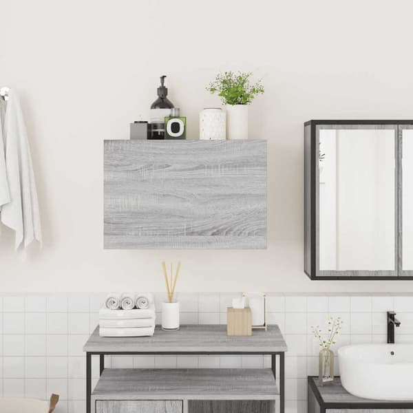 vidaXL væghængt badeværelsesskab 60x25x40 cm konstrueret træ