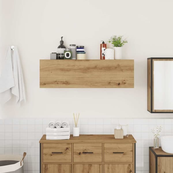 vidaXL Veggskap til baderom artisan eik 100x25x30 cm konstruert tre