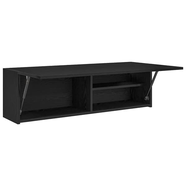 vidaXL væghængt badeværelsesskab 100x25x30 cm konstrueret træ sort