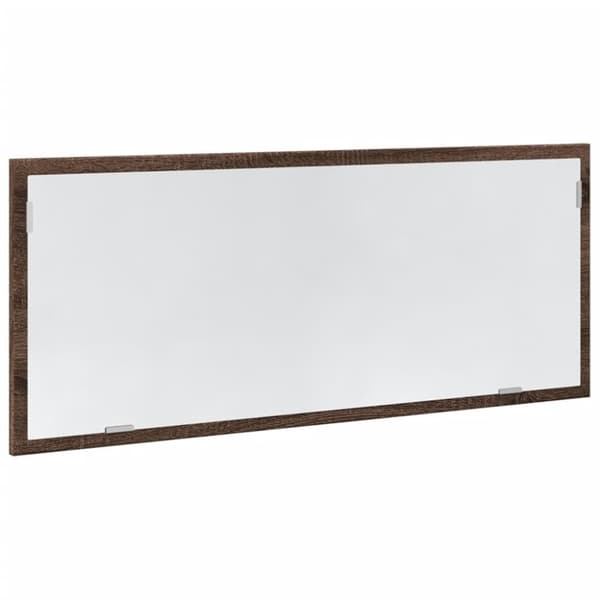 vidaXL badeværelsesspejl m. LED 100x8,5x38 cm konstrueret træ brunt eg
