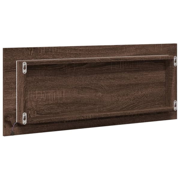 vidaXL badeværelsesspejl m. LED 100x8,5x38 cm konstrueret træ brunt eg