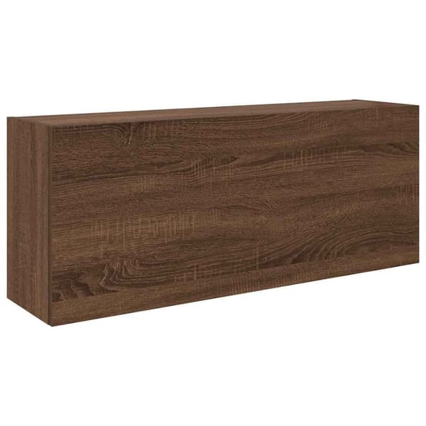 vidaXL væghængt badeværelsesskab 100x25x40 cm konstrueret træ brun eg