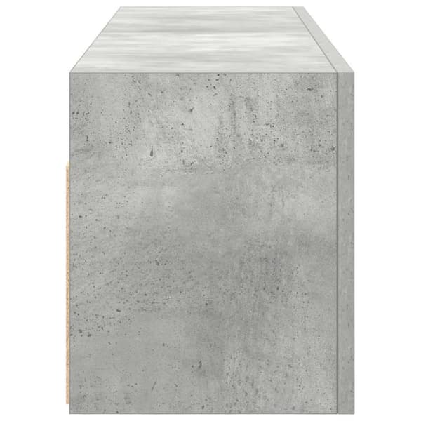 vidaXL væghængt badeværelsesskab 100x25x30 cm konstrueret træ betongrå