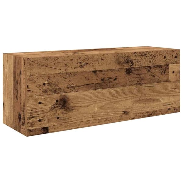 vidaXL væghængt badeværelsesskab 80x25x30cm konstrueret træ antikt træ