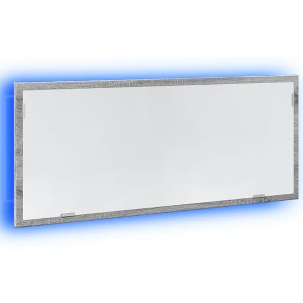 vidaXL Baderomsspeil med LED grå sonoma 100x8,5x37 cm konstruert tre
