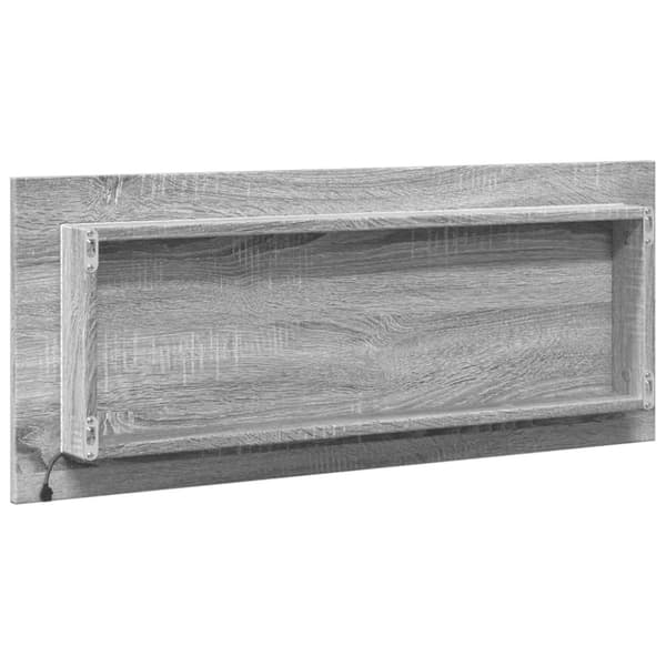 vidaXL Baderomsspeil med LED grå sonoma 100x8,5x37 cm konstruert tre