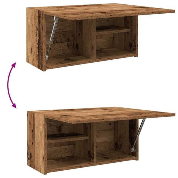 vidaXL Veggskap til baderom gammelt tre 60x25x30 cm konstruert tre