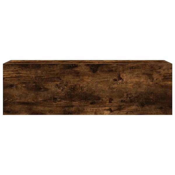 vidaXL væghængt badeværelsesskab 100x25x30 cm konstrueret træ røget eg