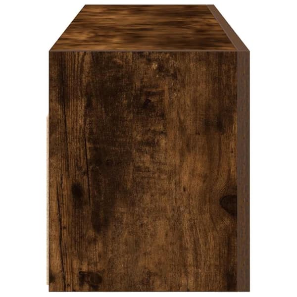 vidaXL væghængt badeværelsesskab 100x25x30 cm konstrueret træ røget eg