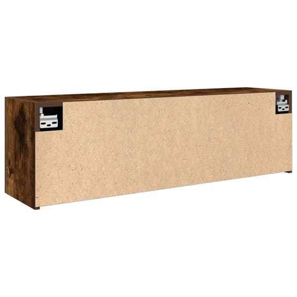 vidaXL væghængt badeværelsesskab 100x25x30 cm konstrueret træ røget eg