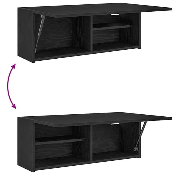 vidaXL Veggskap til baderom svart 80x25x30 cm konstruert tre