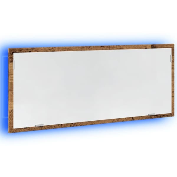 vidaXL Baderomsspeil med LED gammelt tre 100x8,5x37 cm konstruert tre