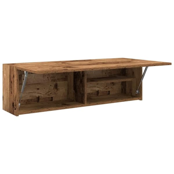 vidaXL Väggskåp för badrum åldrat trä 100x25x30 cm konstruerat trä