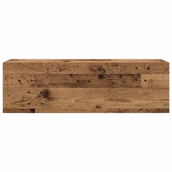 vidaXL Väggskåp för badrum åldrat trä 100x25x30 cm konstruerat trä