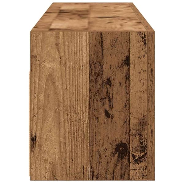vidaXL Väggskåp för badrum åldrat trä 100x25x30 cm konstruerat trä