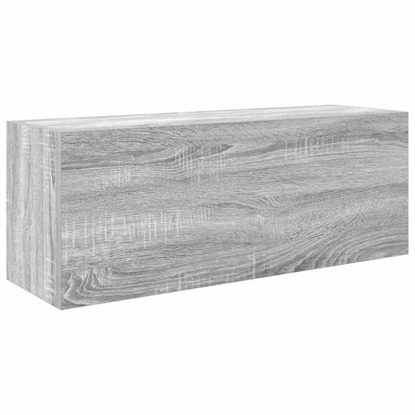 vidaXL Veggskap til baderom grå sonoma 80x25x30 cm konstruert tre