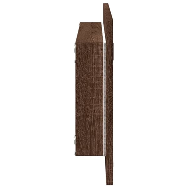 vidaXL Baderomsspeil med LED brun eik 100x8,5x37 cm konstruert tre