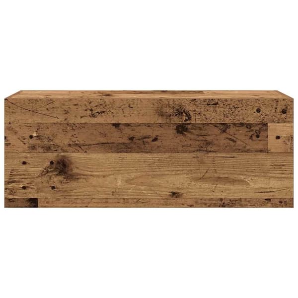 vidaXL Veggskap til baderom gammelt tre 80x25x30 cm konstruert tre