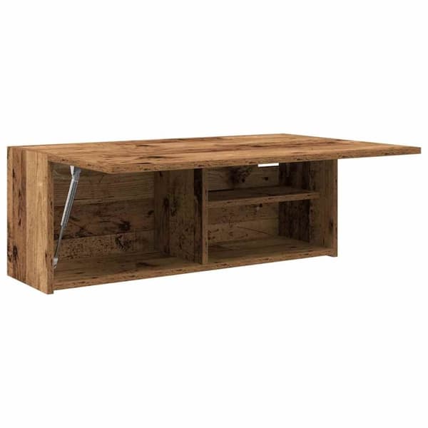 vidaXL Veggskap til baderom gammelt tre 80x25x30 cm konstruert tre