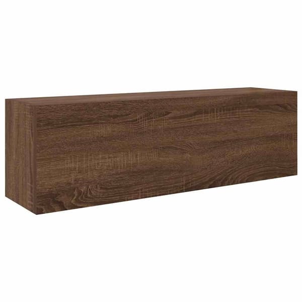 vidaXL Veggskap til baderom brun eik 100x25x30 cm konstruert tre