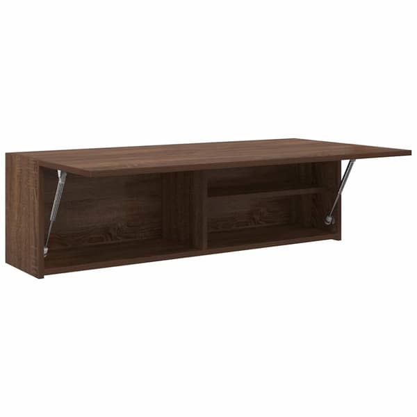 vidaXL Veggskap til baderom brun eik 100x25x30 cm konstruert tre