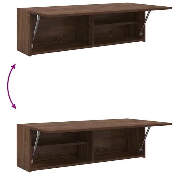 vidaXL Veggskap til baderom brun eik 100x25x30 cm konstruert tre
