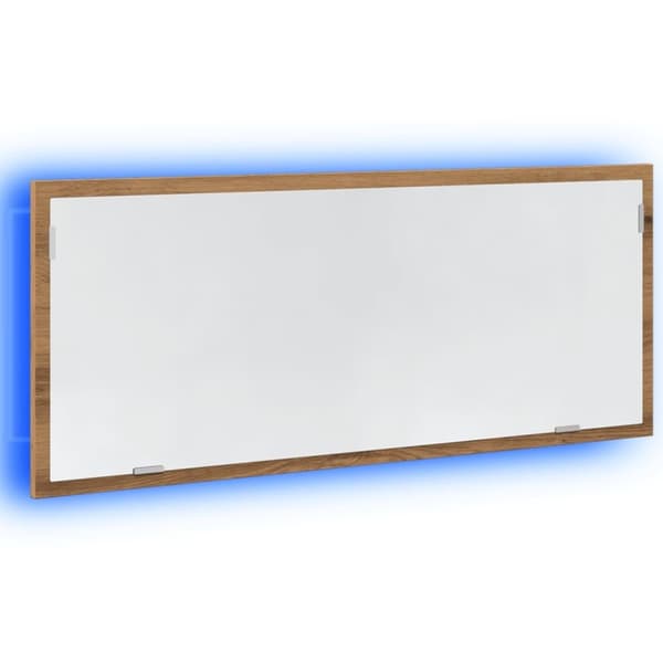 vidaXL Badrumsspegel med LED artisan ek 100x8,5x37 cm konstruerat trä