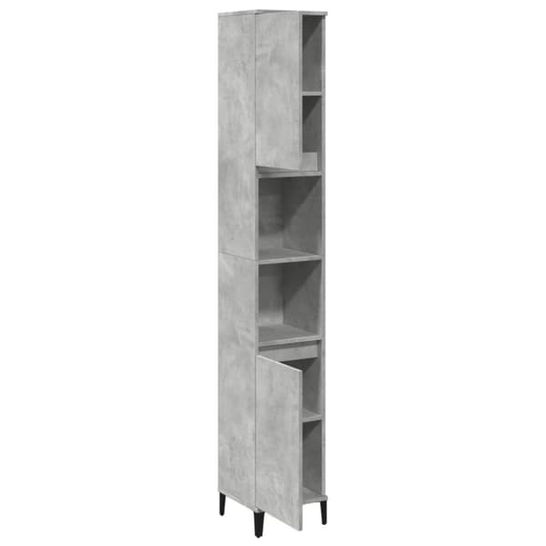 vidaXL Kylpyhuoneen kaappi betoninharmaa 30x30x190 cm tekninen puu