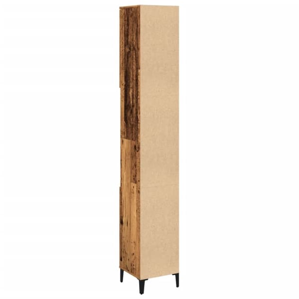 vidaXL Baderomsskap gammelt tre 30x30x190 cm konstruert tre