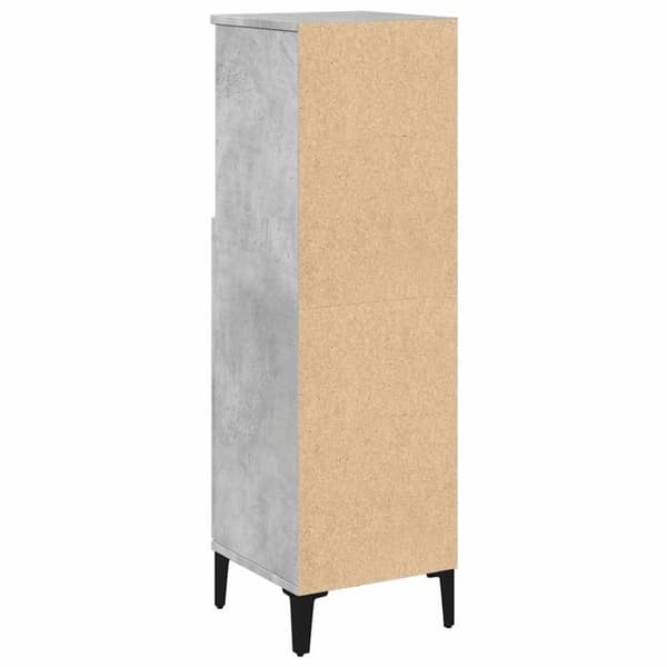 vidaXL Baderomsskap betonggrå 30x30x100 cm konstruert tre