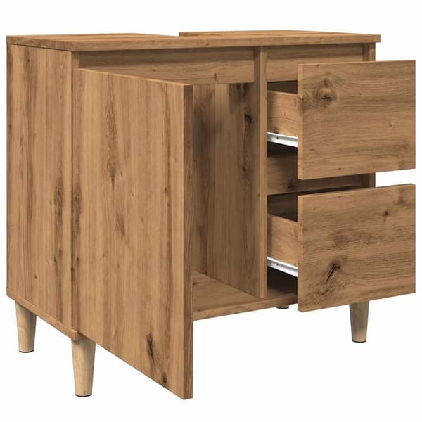 vidaXL underskab til vask 65x33x60 cm konstrueret træ kunsteg
