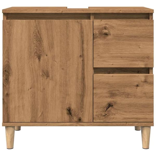 vidaXL Tvättställsskåp ek 65x33x60 cm konstruerat trä