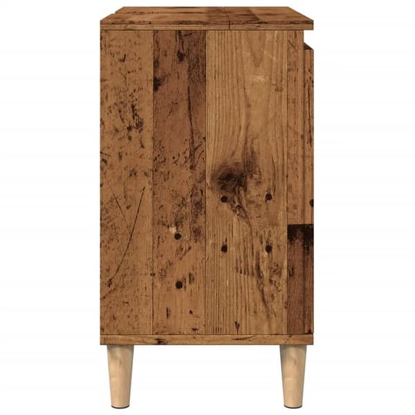 vidaXL Tvättställsskåp åldrat trä 58x33x60 cm konstruerat trä