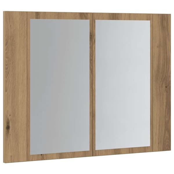 vidaXL Speilskap med LED artisan eik 60x12x45 cm konstruert tre