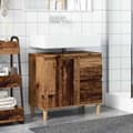 Miniatyrbillede 4 af 11: vidaXL underskab til vask 65x33x60 cm konstrueret træ gammelt trælook