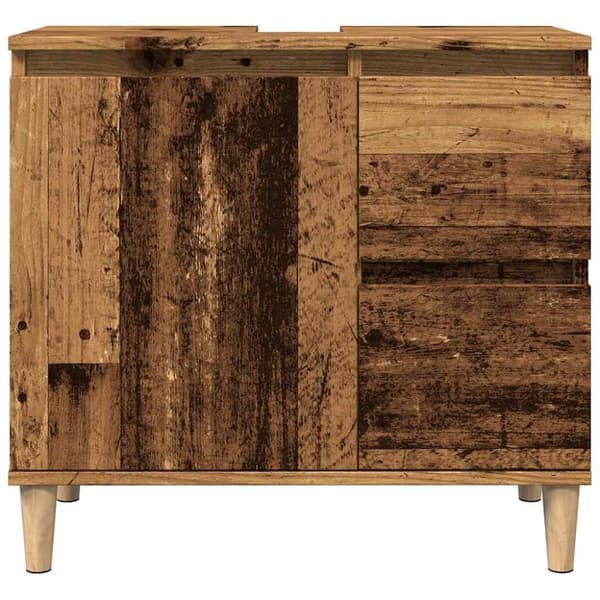 vidaXL underskab til vask 65x33x60 cm konstrueret træ gammelt trælook