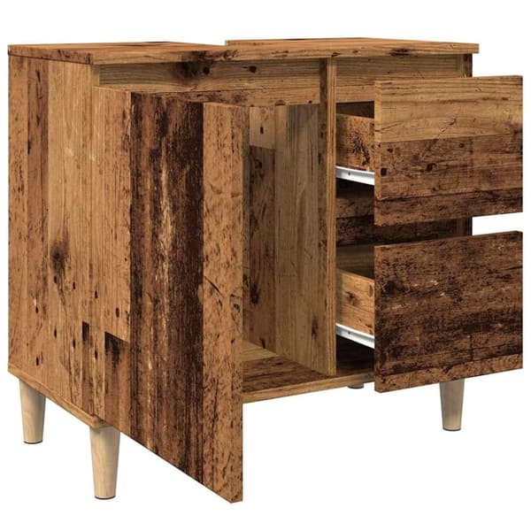 vidaXL underskab til vask 65x33x60 cm konstrueret træ gammelt trælook