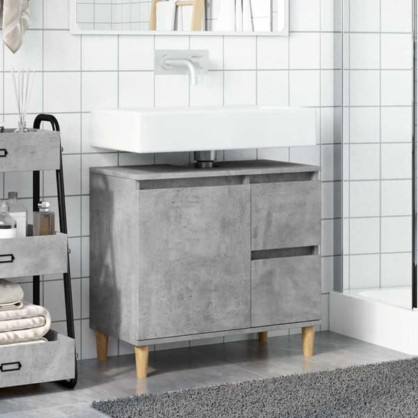 vidaXL Pesuallaskaappi betoni harmaa 65x33x60 cm suunniteltu puu