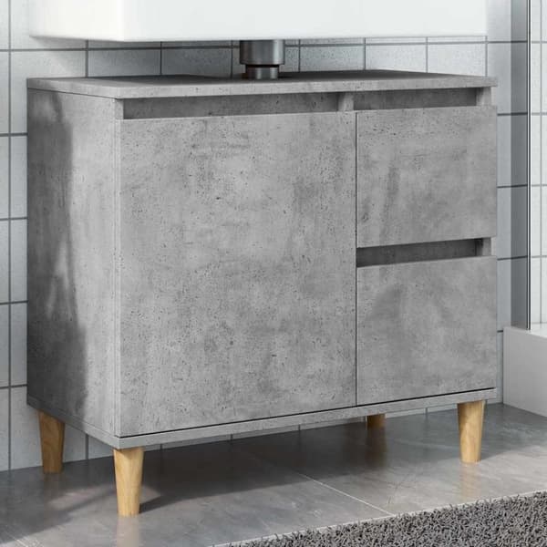 vidaXL Pesuallaskaappi betoni harmaa 65x33x60 cm suunniteltu puu