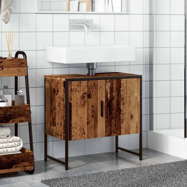 vidaXL Servantskap gammelt tre 60x33x60 cm konstruert tre
