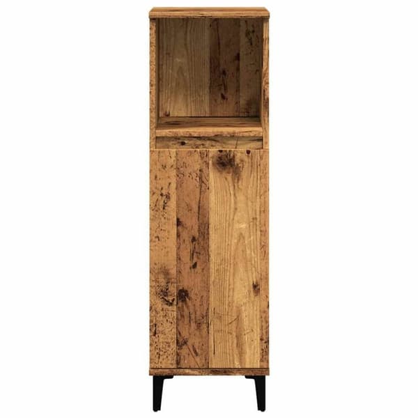 vidaXL badeværelsesskab 30x30x100 cm konstrueret træ gammelt trælook