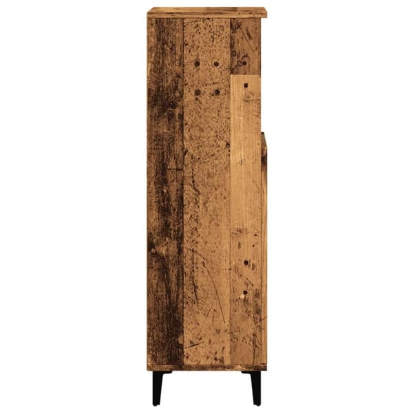vidaXL badeværelsesskab 30x30x100 cm konstrueret træ gammelt trælook
