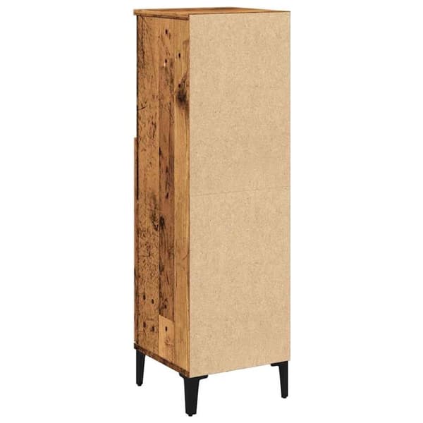 vidaXL badeværelsesskab 30x30x100 cm konstrueret træ gammelt trælook