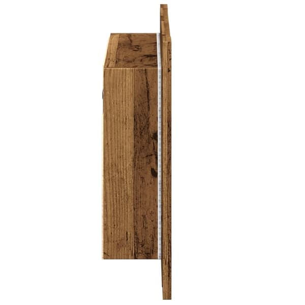 vidaXL spejlskab m. LED-lys 60x12x45 cm konstrueret træ antikt træ